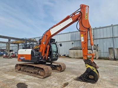 Lot 2020 Hitachi ZX130LCN-6, 700mm Steel Tracks, VG, CV, Hill Hydraulic QH, Piped, 3 Way Camera, A/C, Strickland 24" Bucket (EPA Compliant)