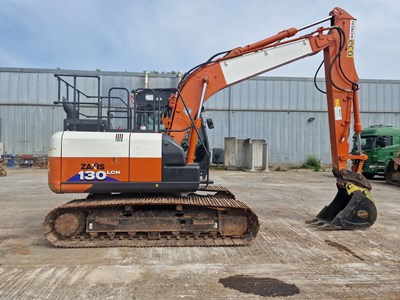 Lot 2020 Hitachi ZX130LCN-6, 700mm Steel Tracks, VG, CV, Hill Hydraulic QH, Piped, 3 Way Camera, A/C, Strickland 24" Bucket (EPA Compliant)