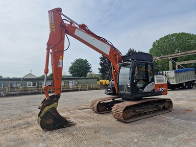 Lot 2020 Hitachi ZX130LCN-6, 700mm Steel Tracks, VG, CV, Hill Hydraulic QH, Piped, 3 Way Camera, A/C, Strickland 24" Bucket (EPA Compliant)