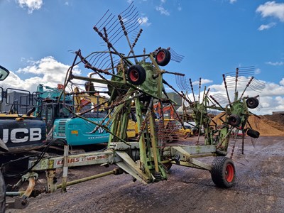 Lot 121 - 1998 Claas Liner 3000 Single Axle PTO Driven 4 Row Rake, Hydraulic Fold