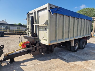 Lot Seadyke Freight System 18 Ton Twin Axle Draw Bar Aluminium PTO Driven Grain Blower Tipper Trailer, Air Brakes, Easy Sheet