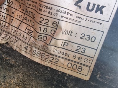 Lot 2007 SDMO SD6000 6KvA Generator, Yanmar Engine