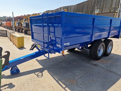 Lot Unused 2023 Warwick WB10M 10 Ton Twin Axle Draw Bar Tipping Trailer