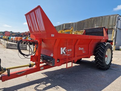 Lot 95 - 2016 K Two K2D 10 Ton Duo Single Axle PTO Driven Muck Spreader Trailer