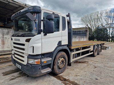 Lot 57 - 2008 Scania P270 6x2 Rear Lift Flat Bed Lorry, 26' Bed, Automatic Gear Box