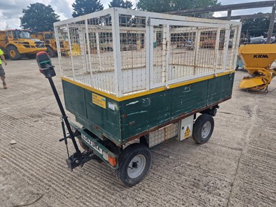 Lot 216 - 2014 SEV PCV4T 2WD Electric Pedestrian Scissor Lift Trolley, Mesh Sides