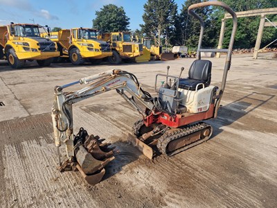 Lot 403 - 2002 Takeuchi TB108 Rubber Tracks, Blade, Offset, Piped, Expanding Undercarriage, Roll Bar, 30", 24", 12", 7" Bucket