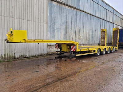 Lot 66 - 2015 Faymonville 4 Axle Step Frame Low Loader Trailer, Hydraulic Ramps, Out Riggers, Winch (Plating Certificate Available, Tested 05/24)