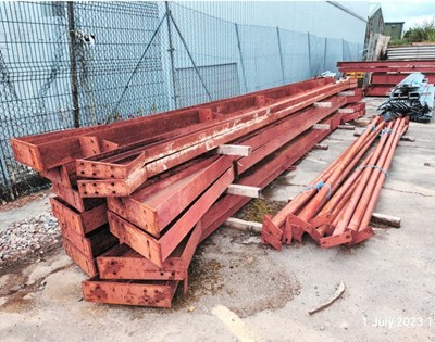 Lot Industrial Portal Frame Building (Approx 16m Wide x 23m Long x 5.3m High), Includes Stanchions, Rafters, Gable Posts, Door Posts, Roof Purlins Only. (BEING SOLD OFF SITE)