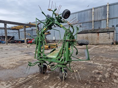 Lot 123 - Krone KW 6.70/6 PTO Driven 6 Star Tedder to suit 3 Point Linkage, Hydraulic Fold