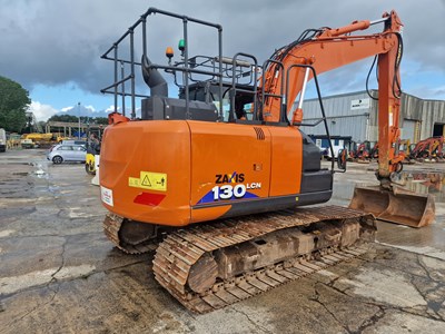 Lot 264 - 2020 Hitachi ZX130LCN-6, 700mm Steel Tracks, CV, Hill Hydraulic QH, Piped, Reverse & Blind Spot Camera, A/C, 4 Buckets (EPA Compliant)