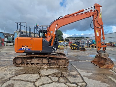 Lot 264 - 2020 Hitachi ZX130LCN-6, 700mm Steel Tracks, CV, Hill Hydraulic QH, Piped, Reverse & Blind Spot Camera, A/C, 4 Buckets (EPA Compliant)