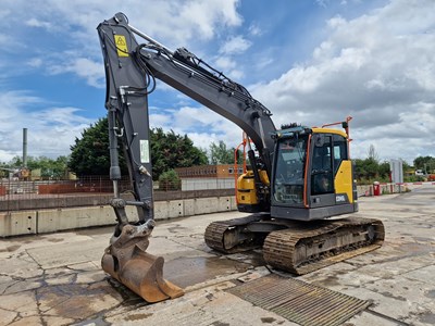 Lot 374 - 2018 Volvo ECR145EL, 700mm Steel Tracks, CV, Miller Hydraulic QH, Piped, Reverse & Blind Spot Camera, A/C, Bucket