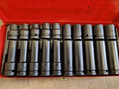 Lot 5 - Unused 20 Pcs 1/2" Drive Deep & Short Sleeve Impact Socket Set (10mm, 11mm, 12mm 13mm, 14mm, 15mm, 16mm, 17mm, 18mm, 19mm)