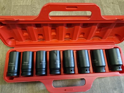 Lot 6 - Unused 8 Pcs 3/4" Impact Socket Set (27mm, 29mm, 30mm, 32mm, 34mm, 36mm, 38mm)