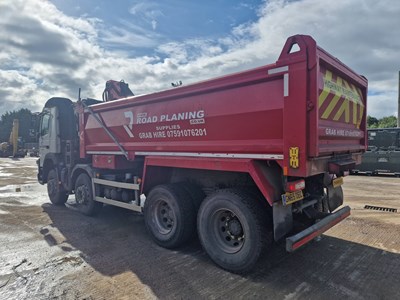 Lot 101 - Volvo FMX 8x4 13Ltr 8x4 Tipper Lorry, Palfinger M125L Classic Crane, Thompsons Body, Easy Sheet, Reverse Camera, Automatic Gear Box, A/C (Plating Certificate Available)