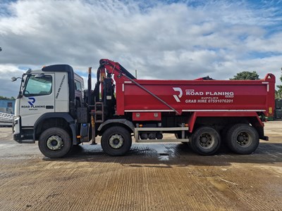 Lot 101 - Volvo FMX 8x4 13Ltr 8x4 Tipper Lorry, Palfinger M125L Classic Crane, Thompsons Body, Easy Sheet, Reverse Camera, Automatic Gear Box, A/C (Plating Certificate Available)