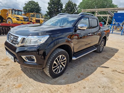 Lot 41 - 2018 Nissan Navara Tekna 2.3 Auto 4WD Crew Cab Pick Up, Sat Nav, 360 Camera, Full Leather, Heated Electric Seats, Bluetooth, Cruise Control, Climate Control (NO VAT)(Reg. Docs. Available)