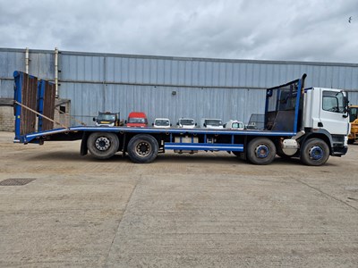 Lot 108 - 2008 DAF CF85.360E 8x2 Rear Lift Beavertail Plant Lorry, Andover Body, Rear Steer, Hydraulic Flip Toe Ramps, Winch, Manual Gear Box (Reg. Docs. & Plating Certificate Available, Tested 03/24)