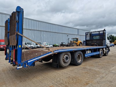 Lot 108 - 2008 DAF CF85.360E 8x2 Rear Lift Beavertail Plant Lorry, Andover Body, Rear Steer, Hydraulic Flip Toe Ramps, Winch, Manual Gear Box (Reg. Docs. & Plating Certificate Available, Tested 03/24)