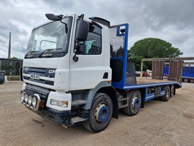 Lot 108 - 2008 DAF CF85.360E 8x2 Rear Lift Beavertail Plant Lorry, Andover Body, Rear Steer, Hydraulic Flip Toe Ramps, Winch, Manual Gear Box (Reg. Docs. & Plating Certificate Available, Tested 03/24)