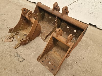 Lot 30" Grading, 12", 12", 10" Digging Bucket 25mm Pin to suit Mini Excavator