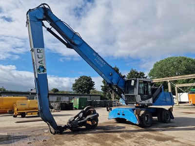 Lot 2005 Fuchs MHL350 Wheeled Material Handler, Stabilisers, Hi Rise Cab Piped, Aux. Piping, 5 Finger Scrap Grab, A/C