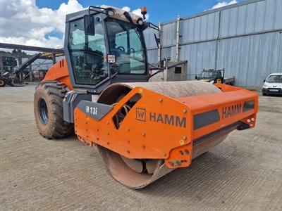 Lot 318 - 2018 Hamm H13i Single Drum Vibrating Roller, Padfoot Shells