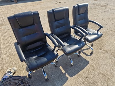 Lot Leather Effect Office Swivel Chairs (3 of)