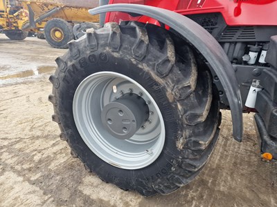 Lot 2017 Massey Ferguson 8740 4WD Tractor, Front Linkage, Dyna VT, Front Suspension, Cab Suspension, Air Brakes, 5 Spool Valves, Auto Guide Ready, Push Out Hitch, Rear Wheel Weights, A/C