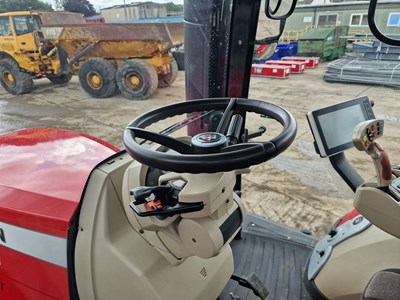 Lot 2017 Massey Ferguson 8740 4WD Tractor, Front Linkage, Dyna VT, Front Suspension, Cab Suspension, Air Brakes, 5 Spool Valves, Auto Guide Ready, Push Out Hitch, Rear Wheel Weights, A/C