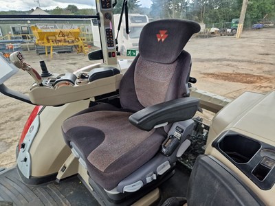 Lot 2017 Massey Ferguson 8740 4WD Tractor, Front Linkage, Dyna VT, Front Suspension, Cab Suspension, Air Brakes, 5 Spool Valves, Auto Guide Ready, Push Out Hitch, Rear Wheel Weights, A/C