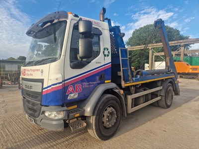 Lot 115 - 2016 DAF LF220 Euro6 4x2 Skip Loader Lorry, Hyvalift Equipment, Extendable Arms, Reverse Camera, Manual Gear Box