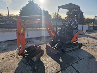 Lot 247 - 2014 Hitachi ZX17U-2 Rubber Tracks, Blade, Offset, Manual QH, Piped, Expanding Undercarriage, Canopy, 3 Buckets