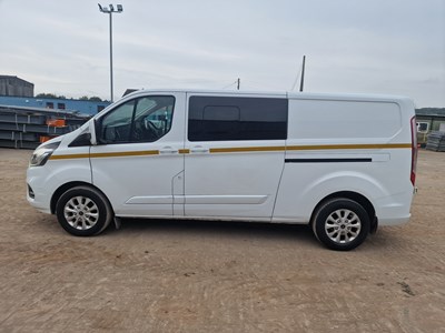 Lot 81 - Ford Transit Custom 2.0 130PS Eco Blue Limited 6 Speed Crew Cab Van, Side Doors, Rear Seats, Bluetooth, Cruise Control, A/C (Tested 03/24)