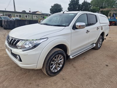 Lot 90 - 2019 Mitsubishi L200 Barbarian 4WD 6 Speed Crew Cab Pick Up, Sat Nav, Reverse Camera, Parking Sensors, Full Leather, Heated Electric Seats, Cruise Control, Bluetooth, Climate Control, Canopy, Tow Bar