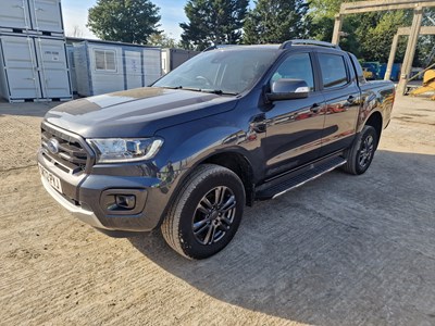 Lot 140A - 2023 Ford Ranger Wildtrak 2.0 Eco Blue 4WD Crew Cab Pick Up, Sat Nav, Reverse Camera, Parking Sensors, Half Leather, Electric Heated Seats, Bluetooth, Cruise Control, Climate Control