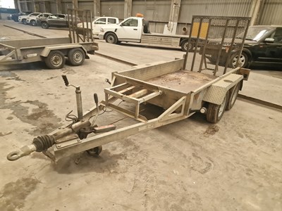 Lot 170 - Indespension 2.7 Ton Twin Axle Plant Trailer, Ramp