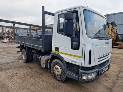 Lot 145 - 2008 Iveco Eurocargo 75E16 4x2 Drop Side Tipper Lorry, Edbro Gear, Manual Gear Box (Plating Certificate Available, Tested 10/24)