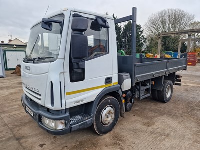 Lot 145 - 2008 Iveco Eurocargo 75E16 4x2 Drop Side Tipper Lorry, Edbro Gear, Manual Gear Box (Plating Certificate Available, Tested 10/24)