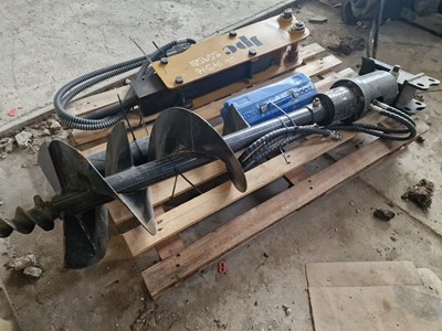 Lot 609 - JPC Hydraulic Breaker & Auger to suit Mini Excavator