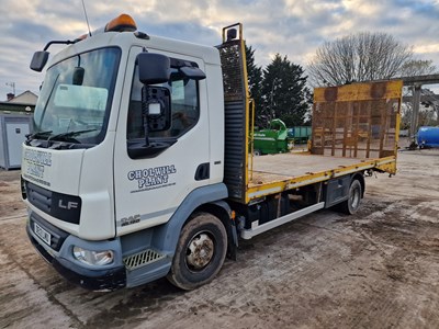 Lot 150 - DAF LF45.160 4x2 Beavertail Plant Lorry, Hydraulic Ramp. Winch, Reverse Camera, Manual Gear Box