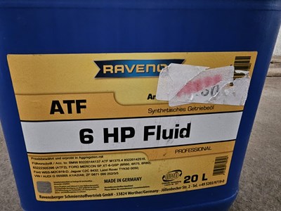 Lot 142 - Unused Raveno ATF 6HP Fluid (20 Litres)