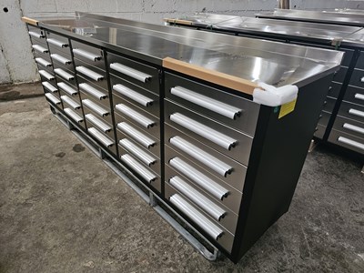 Lot 28 - Unused Steelman 10' Work Bench, 30 Drawers