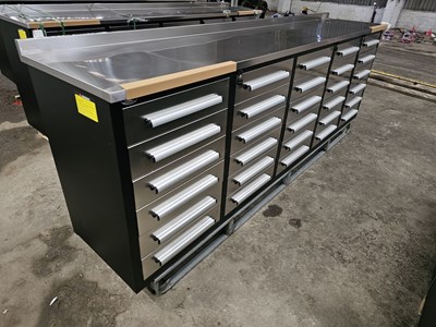 Lot 28 - Unused Steelman 10' Work Bench, 30 Drawers