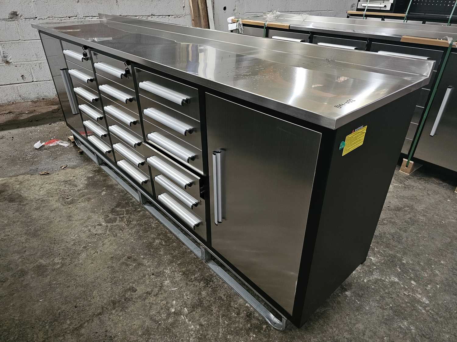Lot 30 - Unused Steelman 10' Work Bench, 18 Drawers, 2 Cabinets