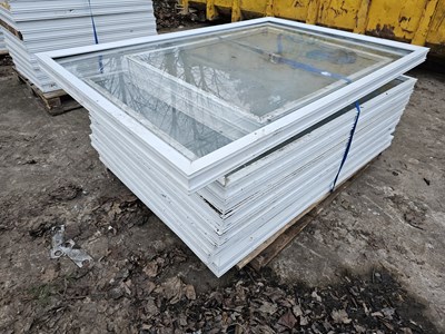 Lot 667 - 110cm x 158cm UPVC Double Glazed Window (8 of), 90cm x 117cm UPVC Double Glassed Window (2 of), 117cm x 173cm UPVC Double Glassed Window (1 of)