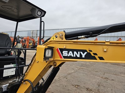 Lot 2021 Sany SY16C Rubber Tracks, Blade, Offset, QH, Piped, Expanding Undercarriage, Canopy, 4 Buckets