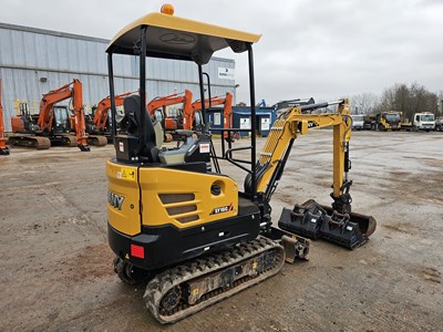 Lot 2021 Sany SY16C Rubber Tracks, Blade, Offset, QH, Piped, Expanding Undercarriage, Canopy, 4 Buckets