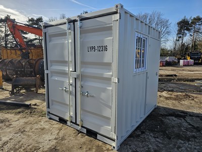 Lot 303 - Unused 9' Container, Side Door & Window